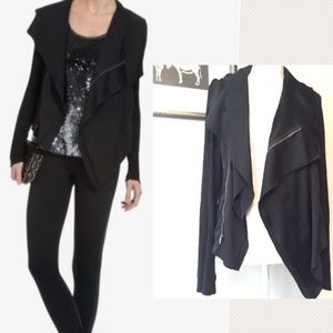 BCBGMaxazria Ana Raw-Edge Black Jacket